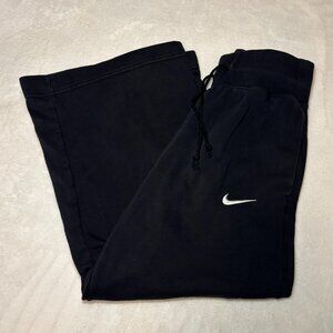 Nike Fleece High Waisted Wide Leg Sweatpants Womens Small Black